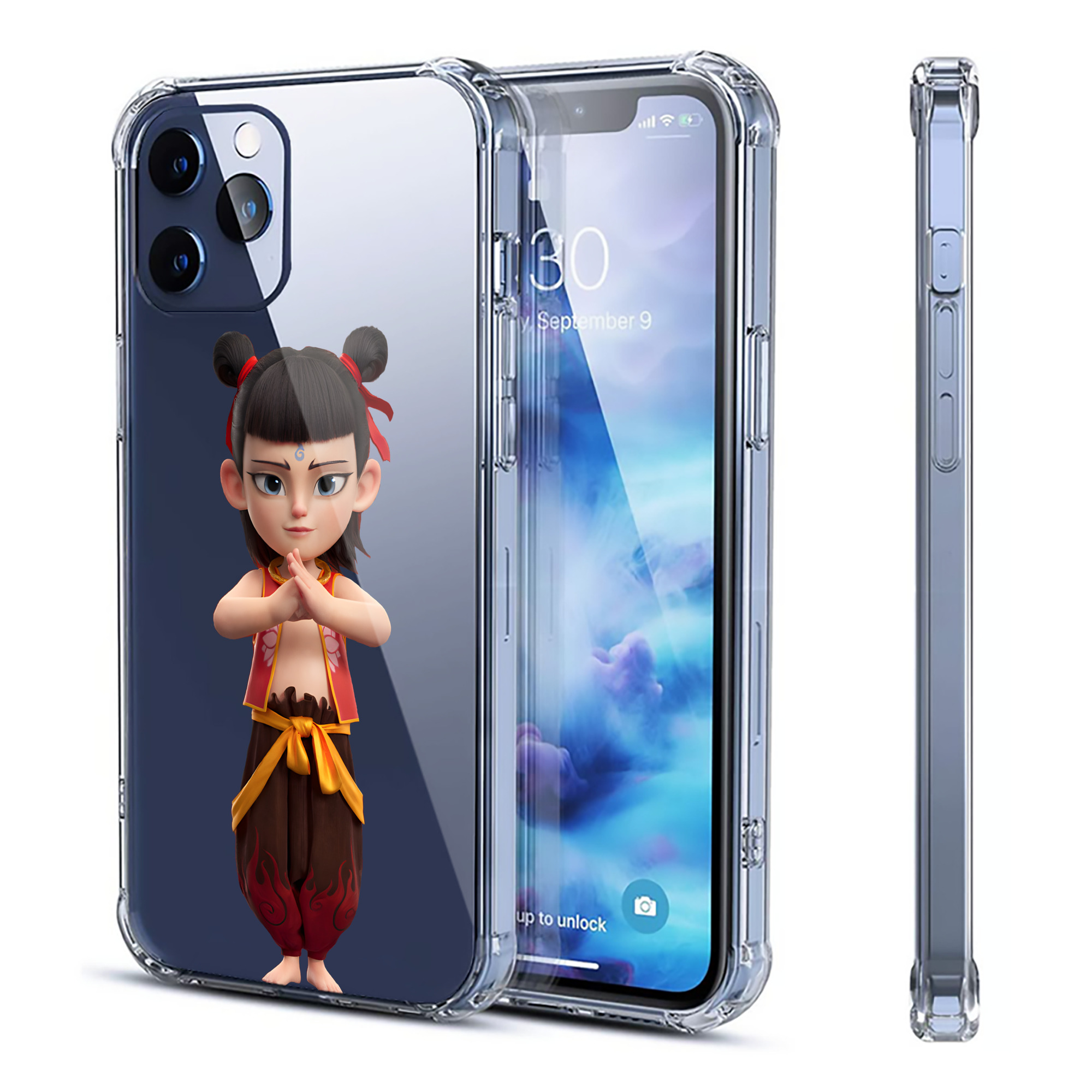 （画像用） Ne Zha 2 ナタ 魔童の大暴れ 【iPhone 12シリーズ対応】透明スマホケース（クリアソフトケース）